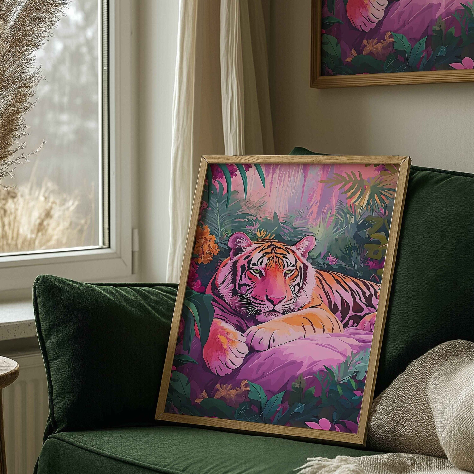 Luxury tiger wall art for bold and exotic decor.	