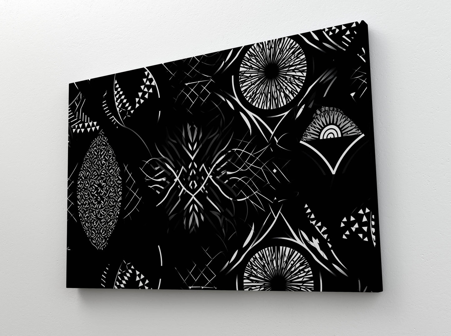 black and white abstract art print - side angle 1
