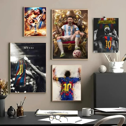 Lionel Messi self-adhesive waterproof football poster for wall decor