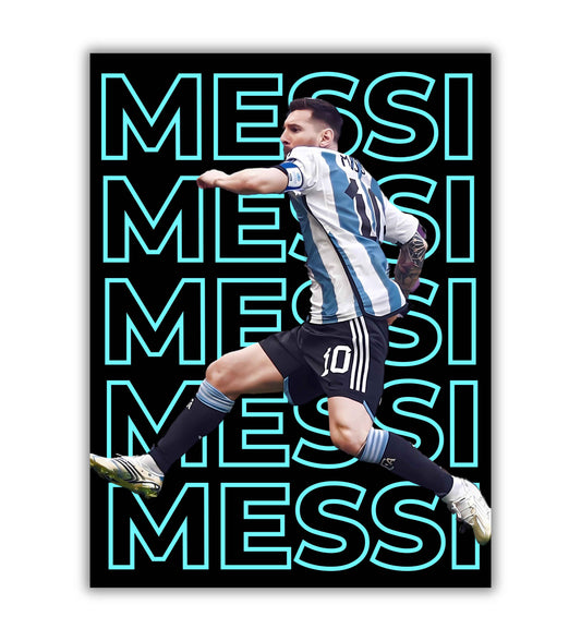 Argentina soccer wall art Lionel Messi sports decor