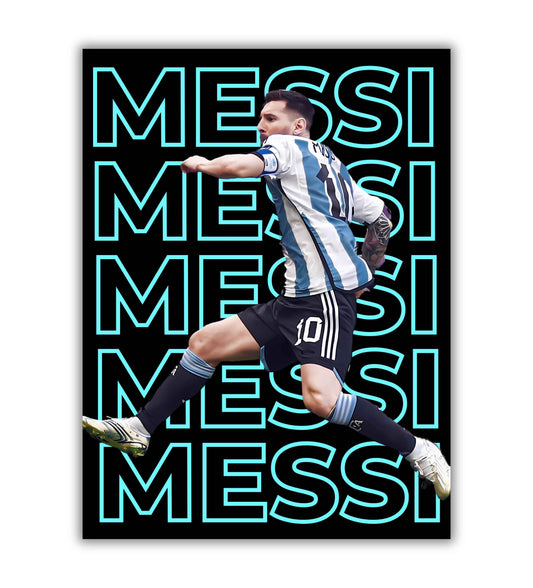 Argentina soccer wall art Lionel Messi sports decor





