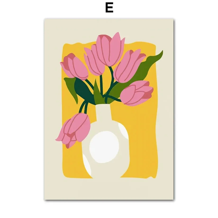 Colorful daisy, lemon, and strawberry wall art for fresh and lively home decor.
