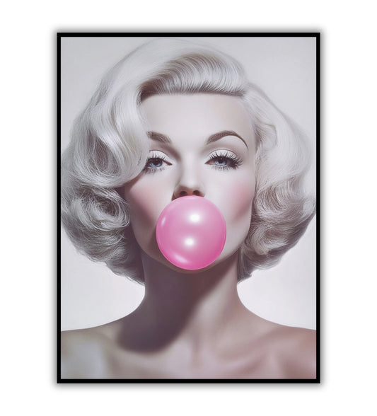 Marilyn Monroe gum poster for iconic celebrity art, vintage film prints, and bold wall decor.