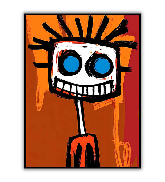 Masked mischief abstract wall poster for artistic decor