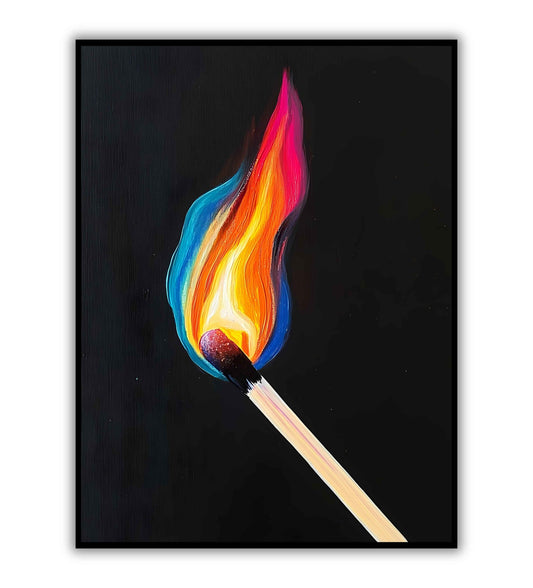 Matchstick minimalist digital art for creative wall styling