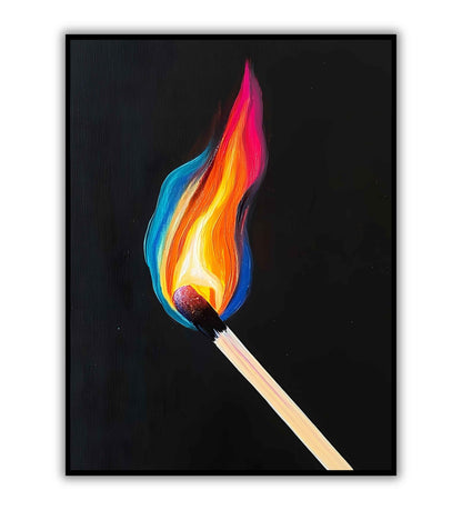 Matchstick minimalist digital art for creative wall styling	