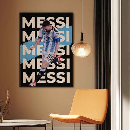 Sports bedroom poster with Lionel Messi, the GOAT of soccer.
