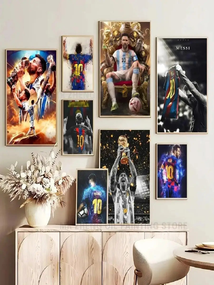 Messi football star sticker for coffee house, bar, and room decoration

