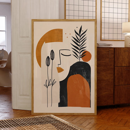 Minimalist botanical beauty canvas print for contemporary home decor


