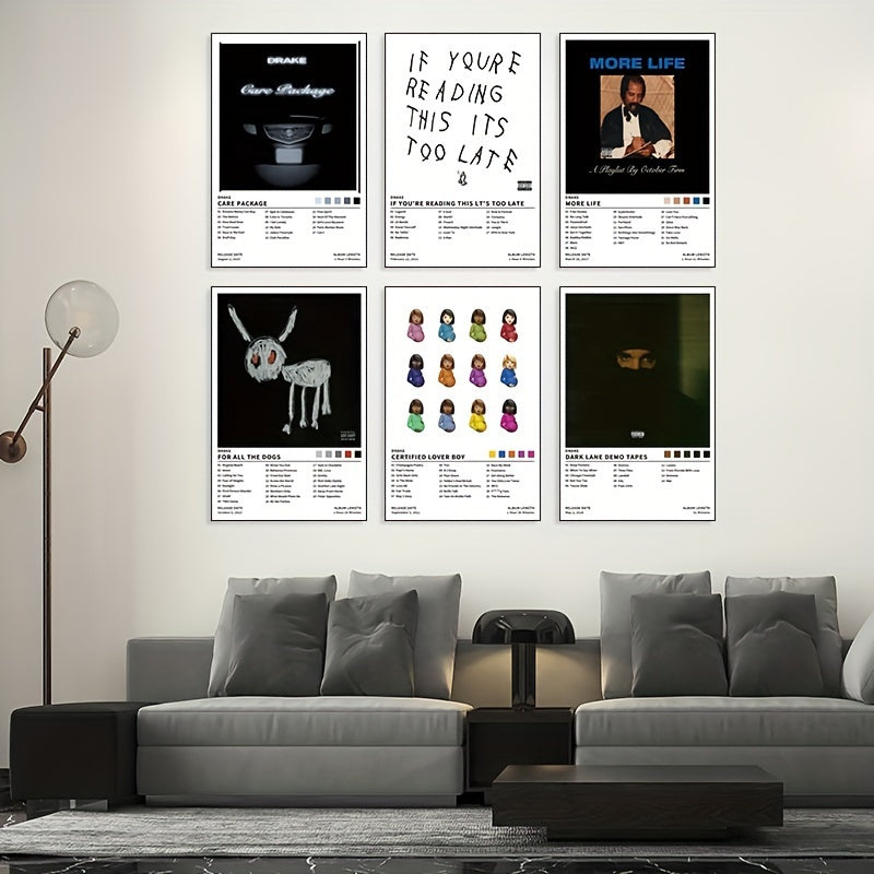 Stylish rap album cover posters for living room and cafe decor
