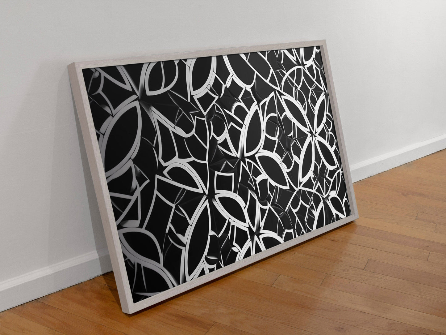 black and white art print  - top angle