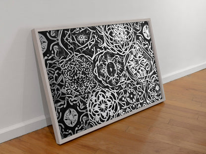 Framed Black & White painting or Black & White print - Top angle