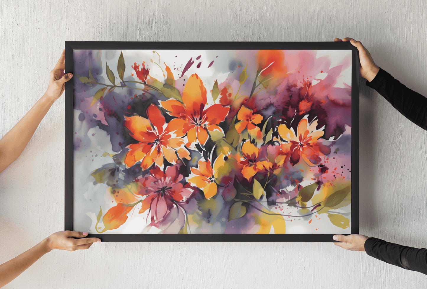 Framed Watercolor painting or Watercolor prints - Front angle