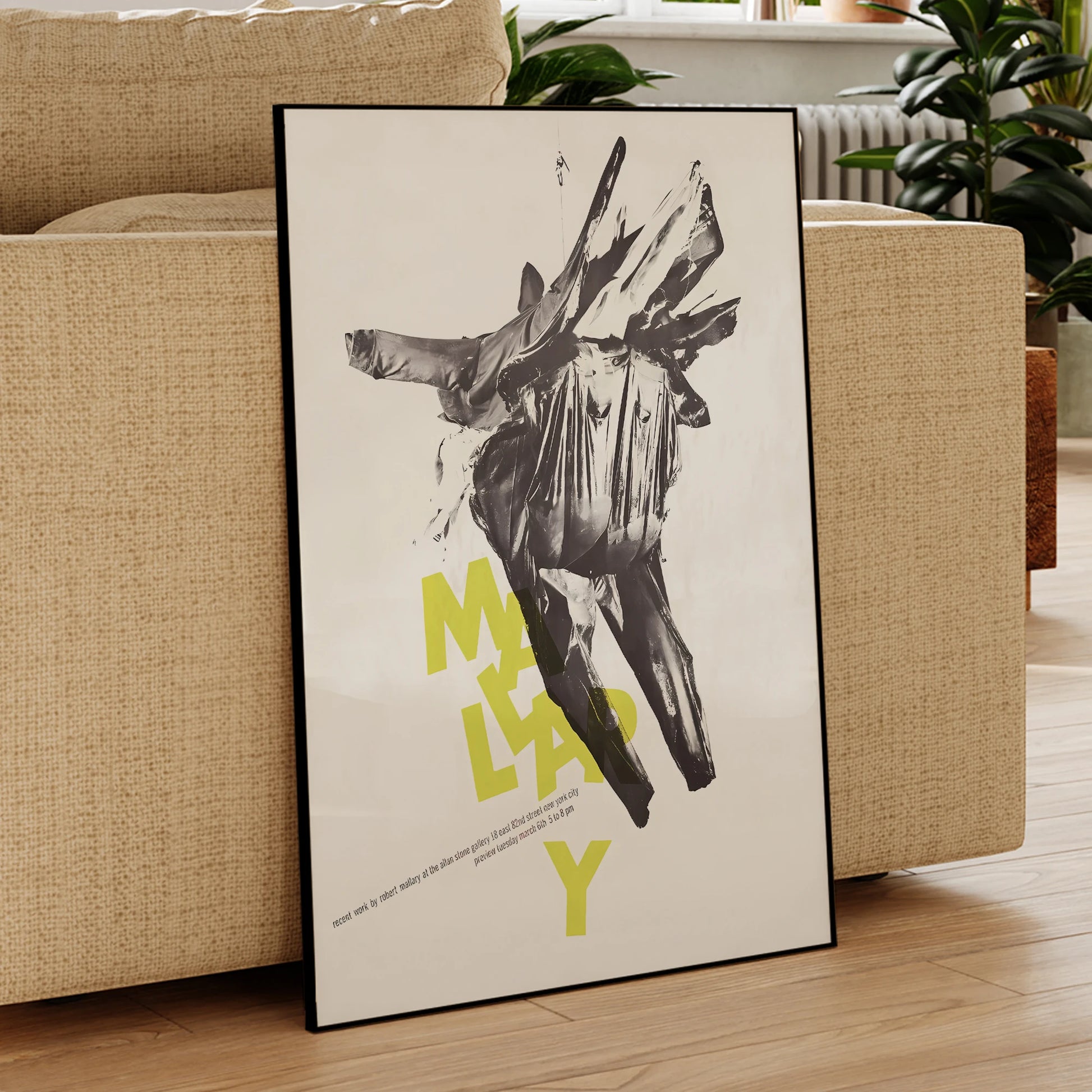 Abstract style Robert Mallary inspired poster for home decor

