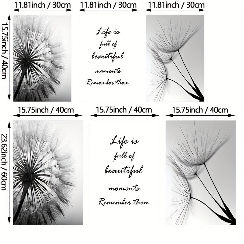 Elegant dandelion flower artwork for living room walls
