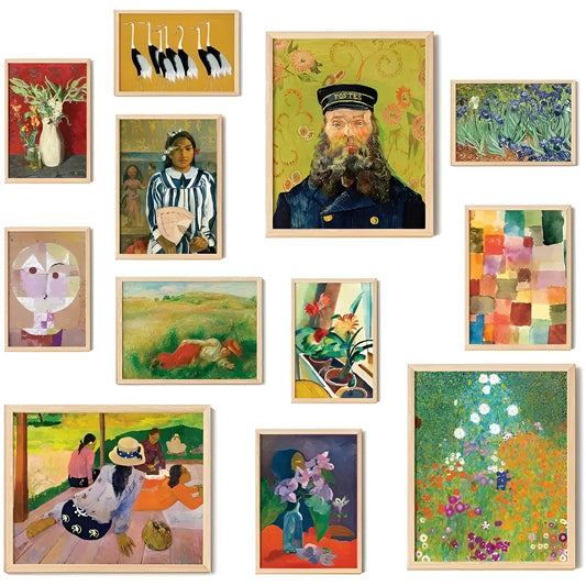 12-piece modern eclectic art prints set for home decor
