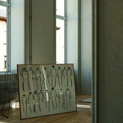 Contemporary abstract line art wall art for modern home design

