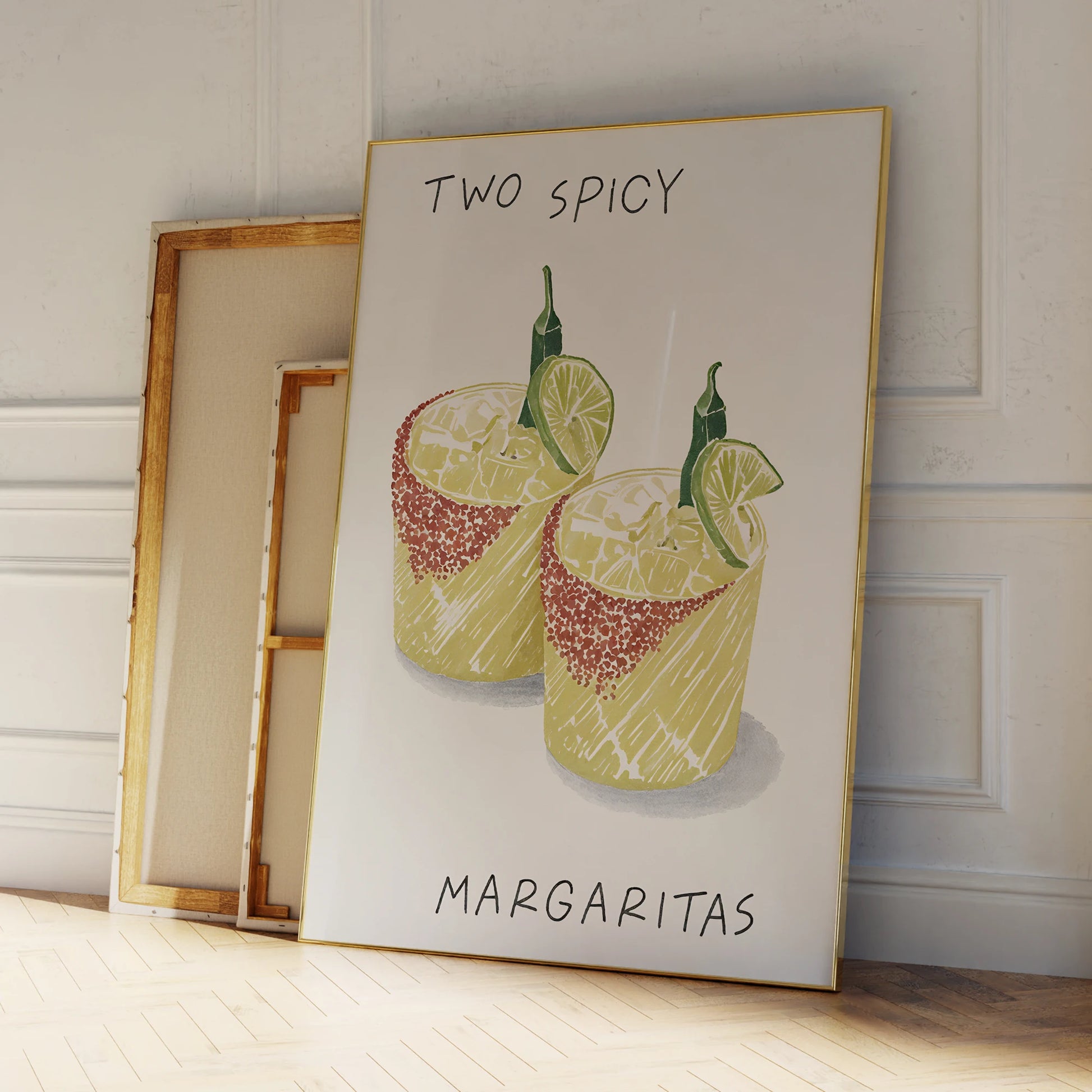 Two margarita cocktail poster for modern living room wall

