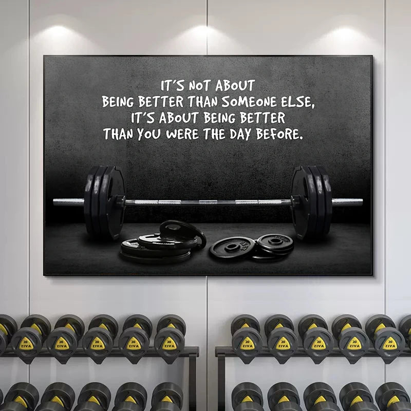 Modern sports quote wall decor for home gym

