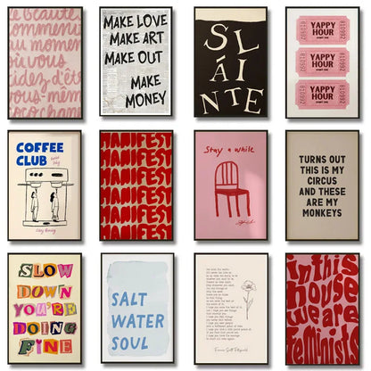Modern minimalist text printing poster wall art