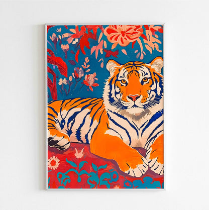 Matisse tiger abstract animal art print digital download modern art for home decor
