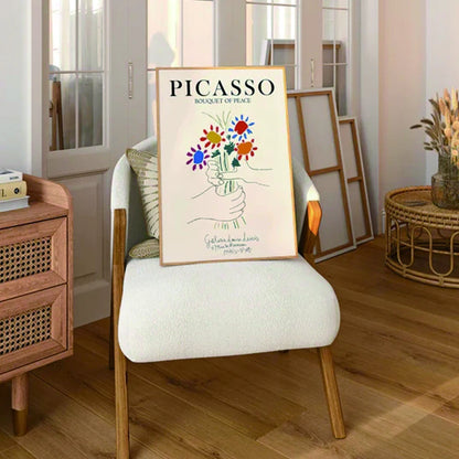 Vintage Bouquet of Peace poster inspired by Picasso for home decor

