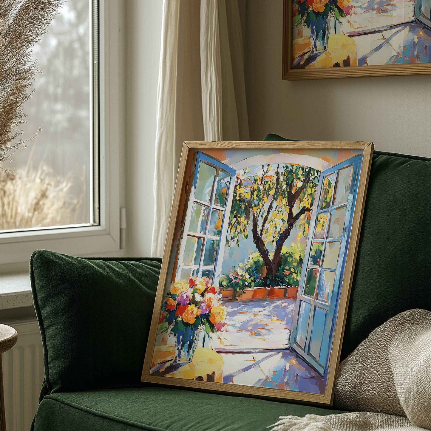 Beautiful Monet garden print for calming home interiors, outdoor courtyard art, and nature-inspired wall prints.	