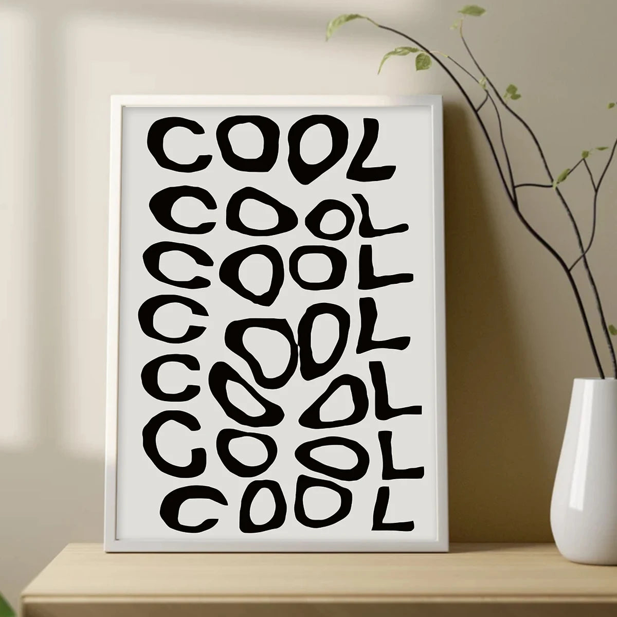 Frameless wall art print featuring an uplifting quote for bedroom and living room
