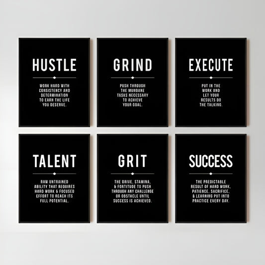 Frameless quote posters with empowering messages for decor