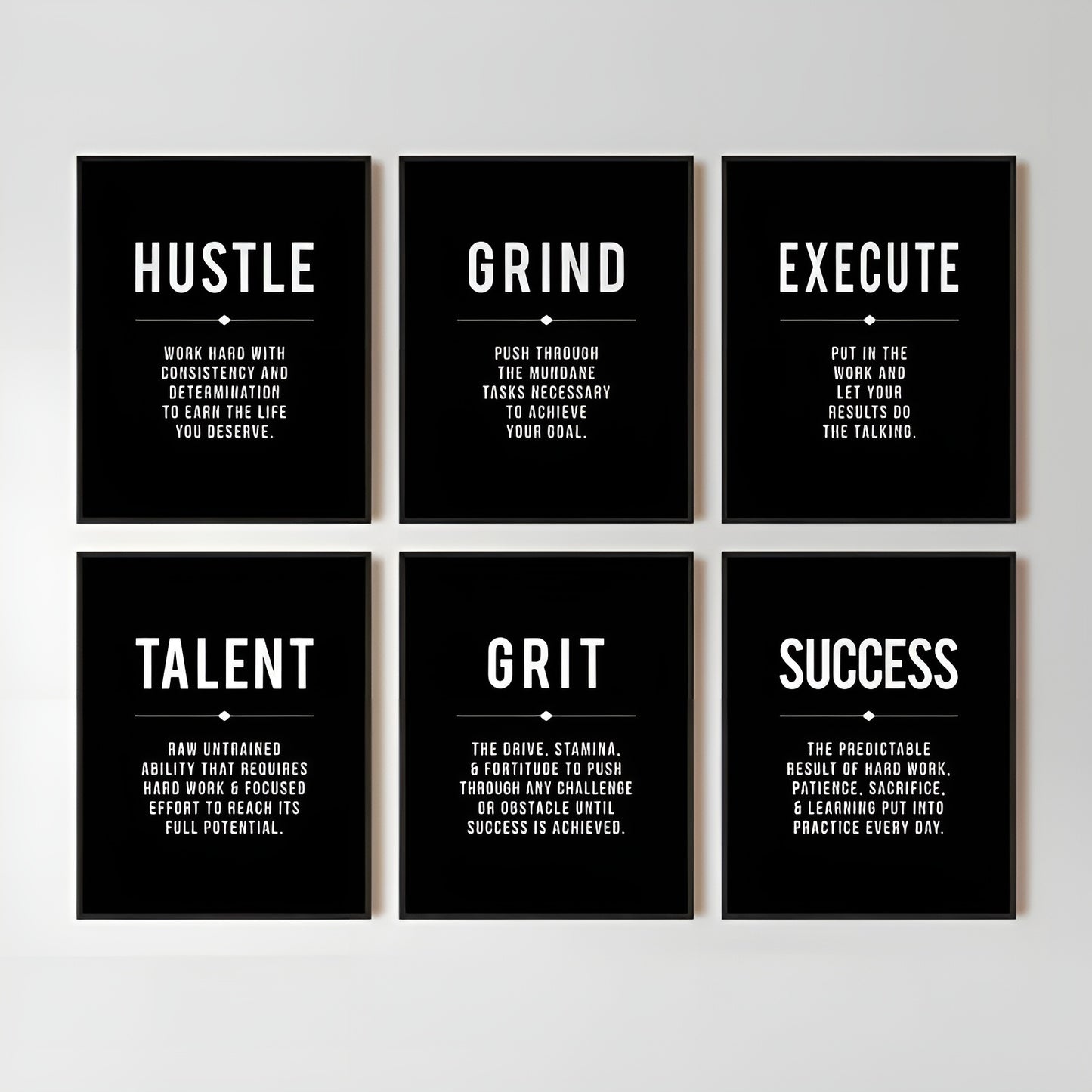 Frameless quote posters with empowering messages for decor
