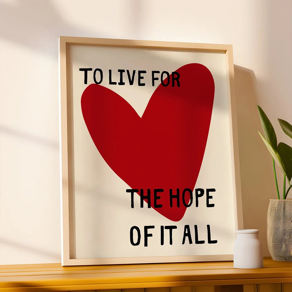 Hope quote wall art print for minimalist home decoration

