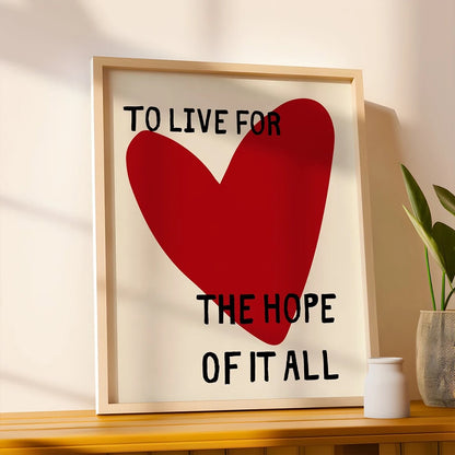 Hope quote wall art print for minimalist home decoration

