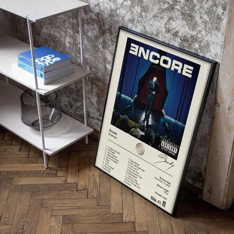 80s rap art print featuring Eminem for home decor gift idea
