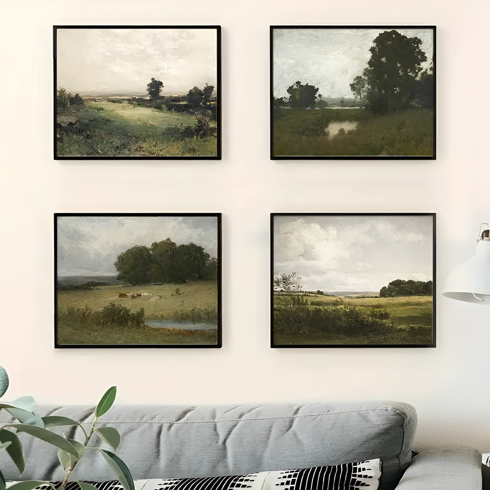 Neutral Tone Vintage Nature Landscape Wall Poster, Canvas Art Decor
