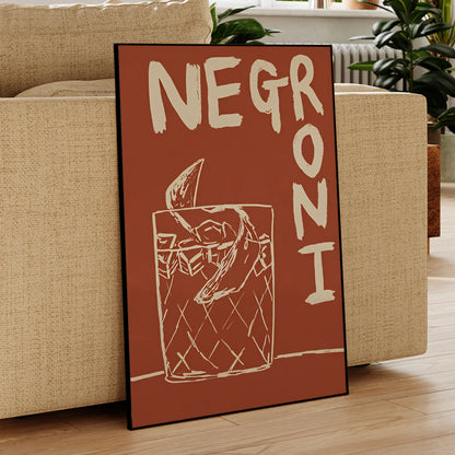 Nia Beynon inspired Negroni canvas painting poster for modern interiors

