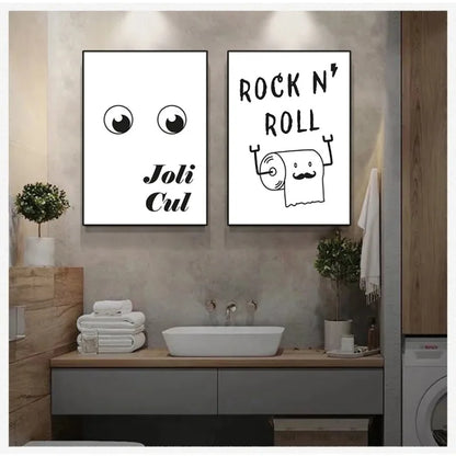 Humour poster for toilet room Nordic minimalist design