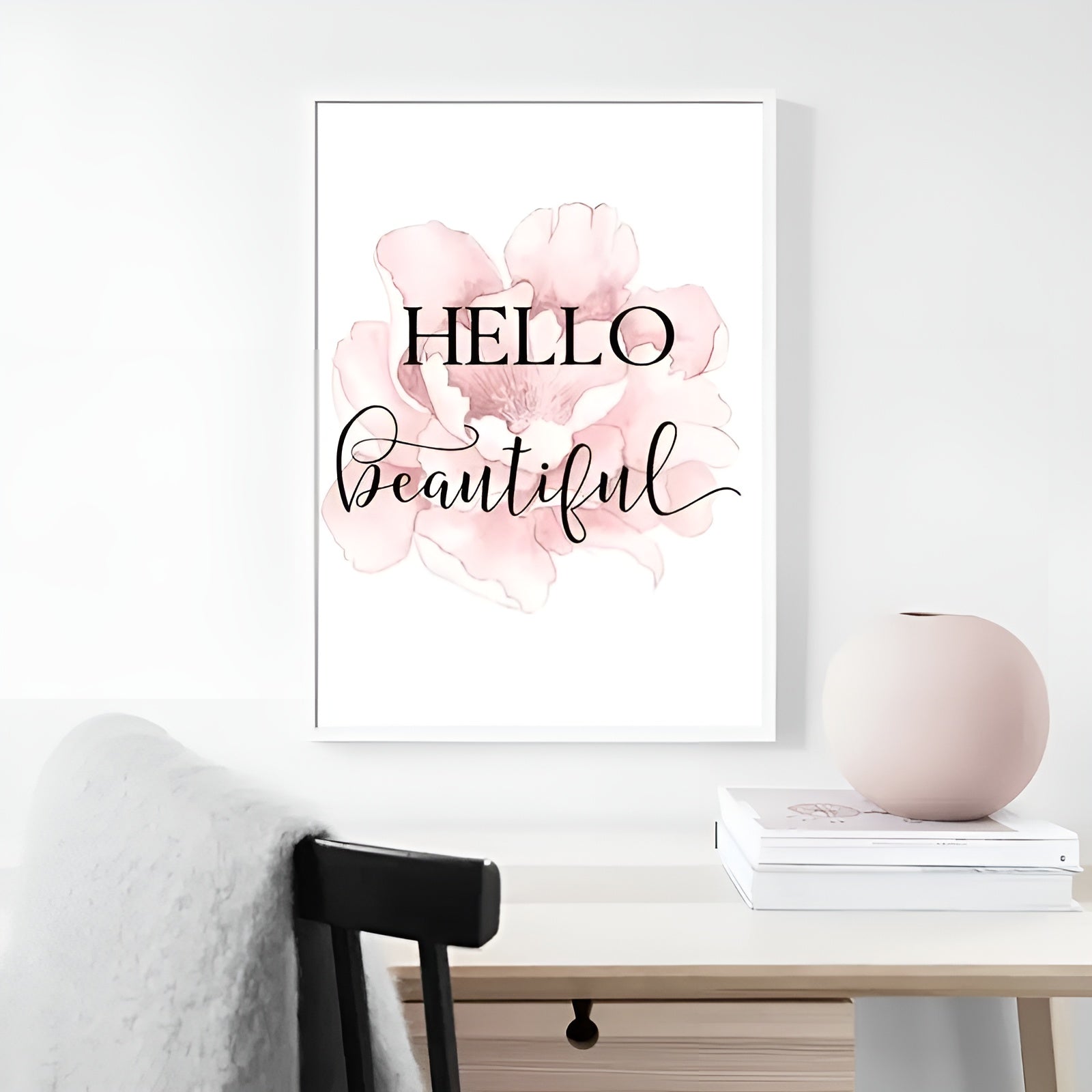 Feminine pink peony artwork for modern home decor
