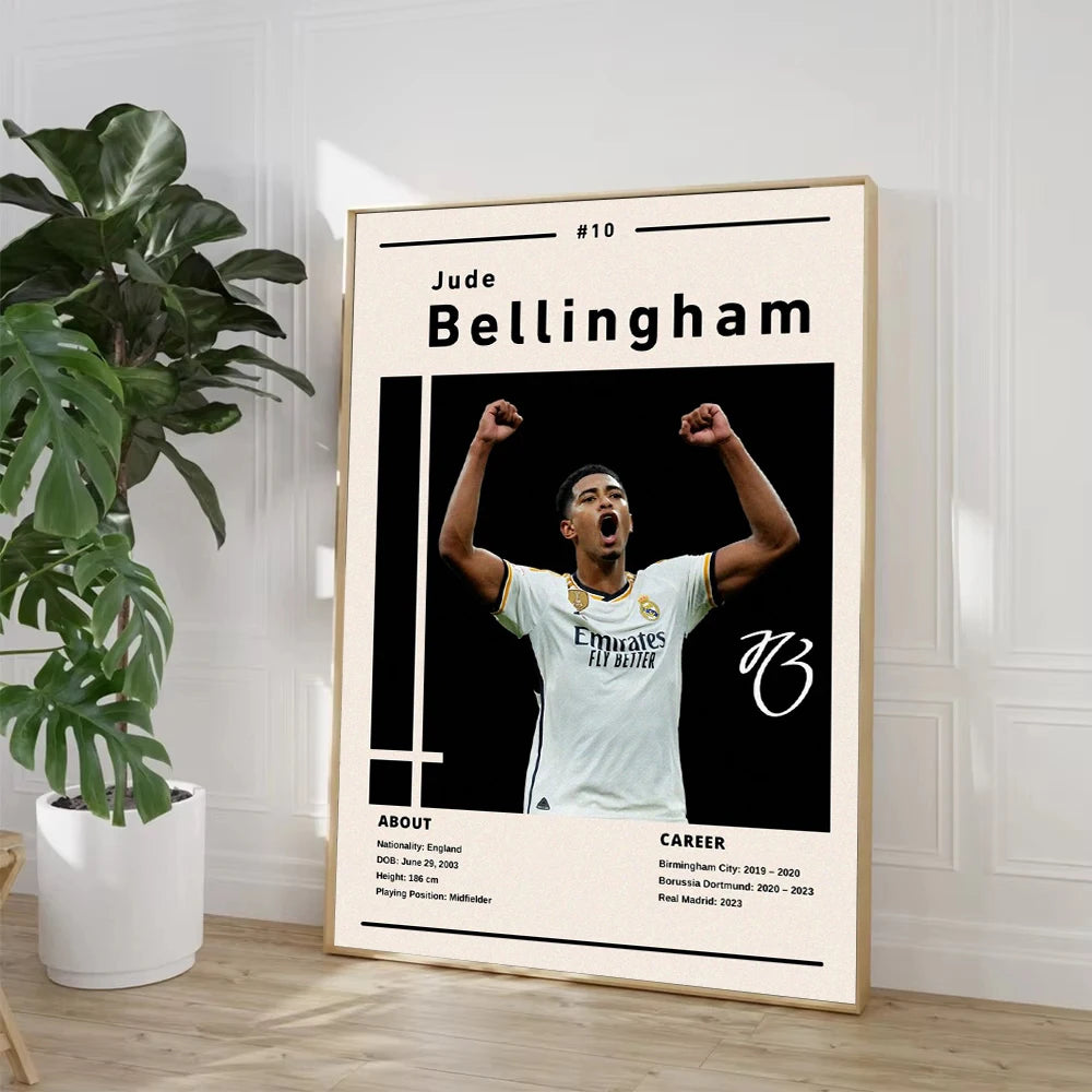 Nordic wall art print featuring R Ronaldos in action

