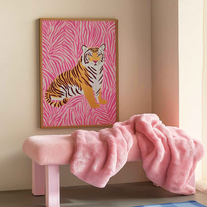 Stylish retro tiger art for contemporary home interiors, bold animal-themed prints, and unique decor.	