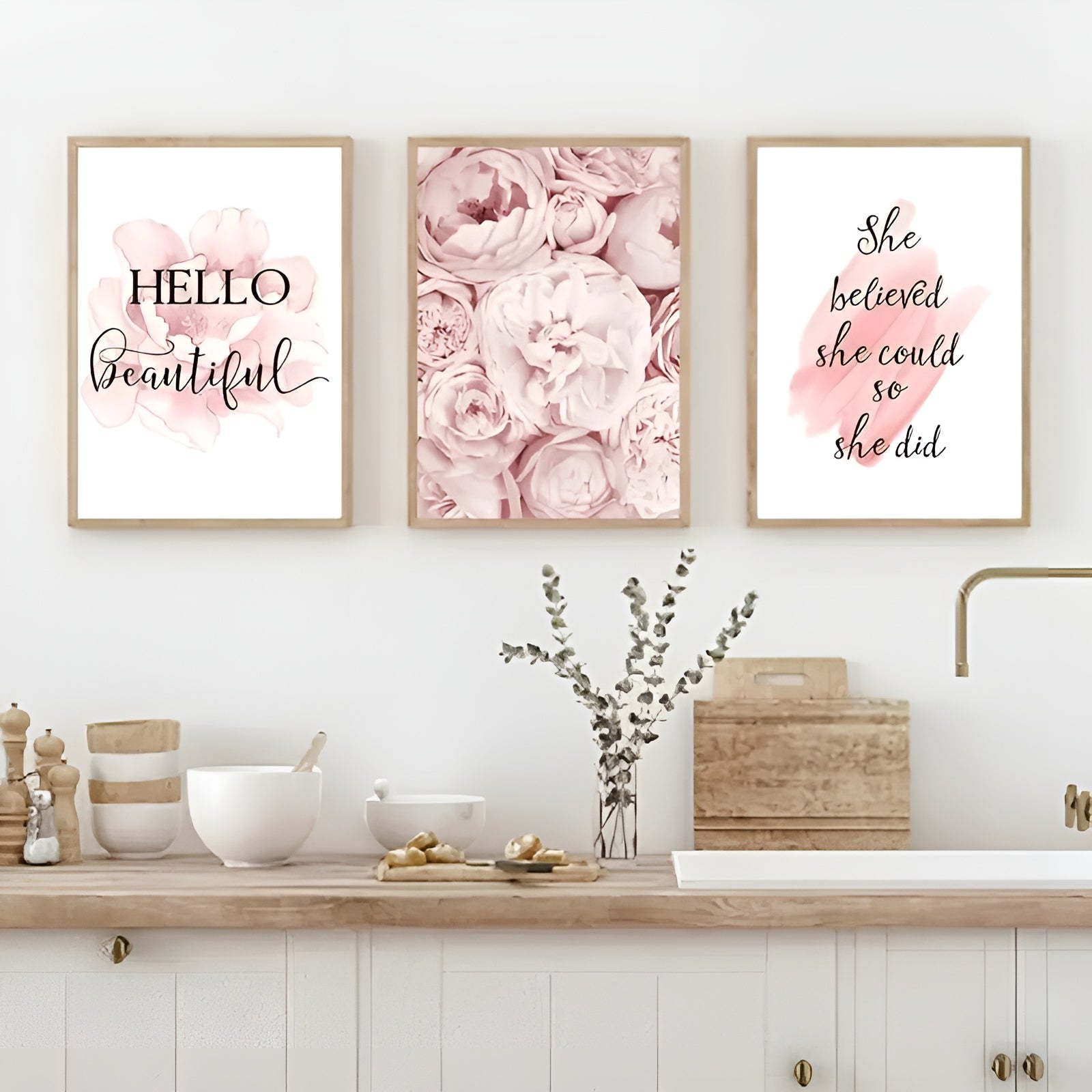 Floral canvas wall art for girl’s bedroom design
