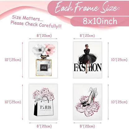 Perfume and handbag chic artwork for fashion-themed room decor
