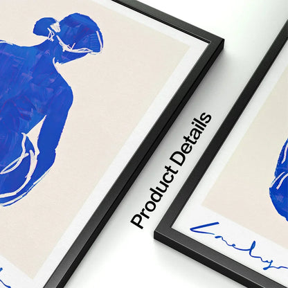 Artistic abstract female silhouette with pigeons poster for home wall


