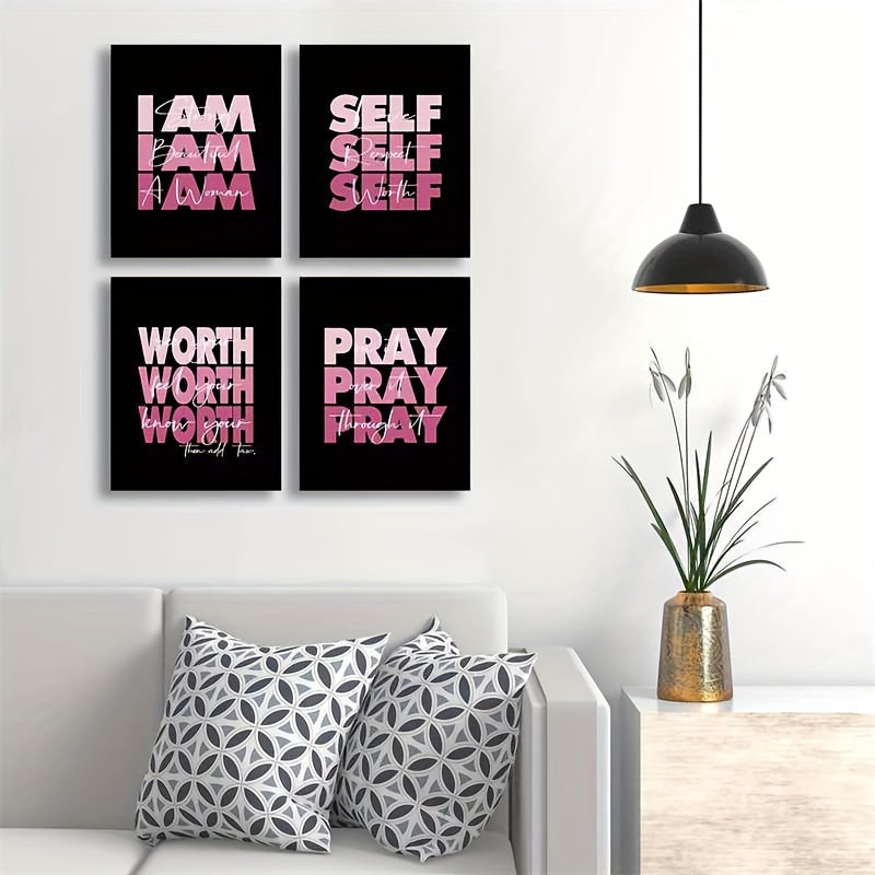 Encouraging words canvas print set for modern living spaces
