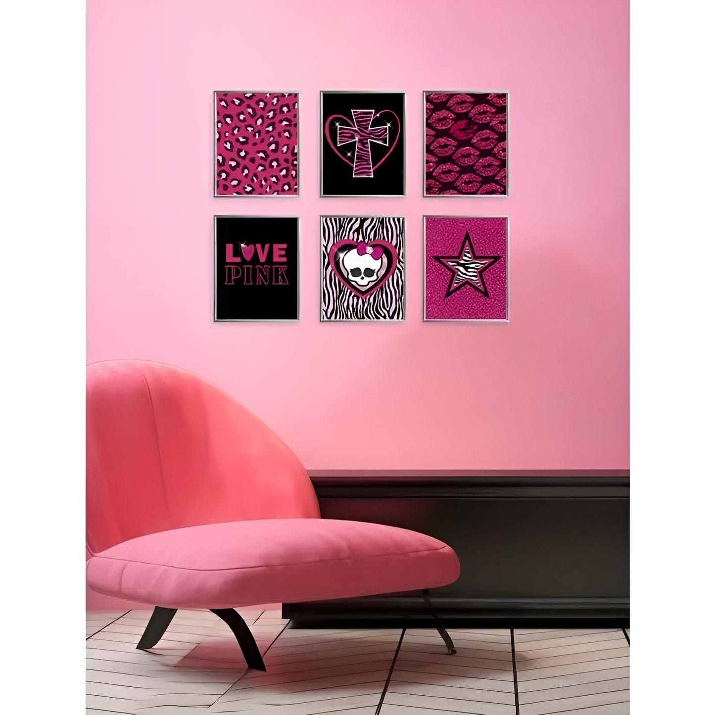 Trendy pink preppy aesthetic posters for stylish home decor
