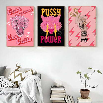 Pink aesthetic poster for modern girl power statement decor

