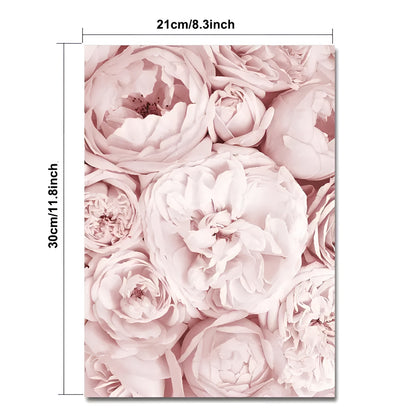 Stylish Nordic pink flower canvas posters for girls
