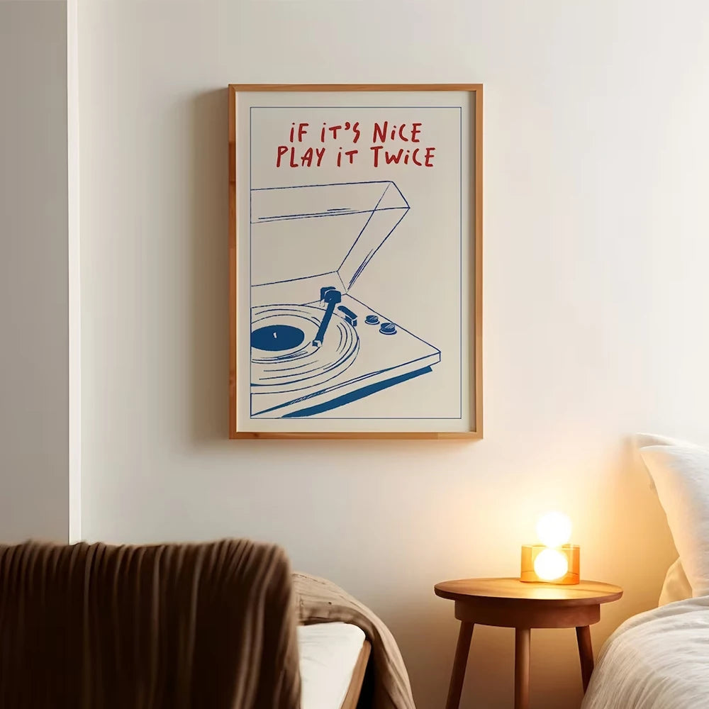 Modern music quote wall art print for home decor

