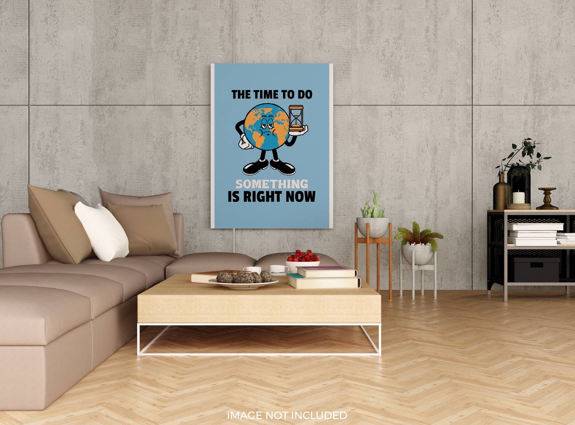 Time Motivational Wall art - Front Angle 2