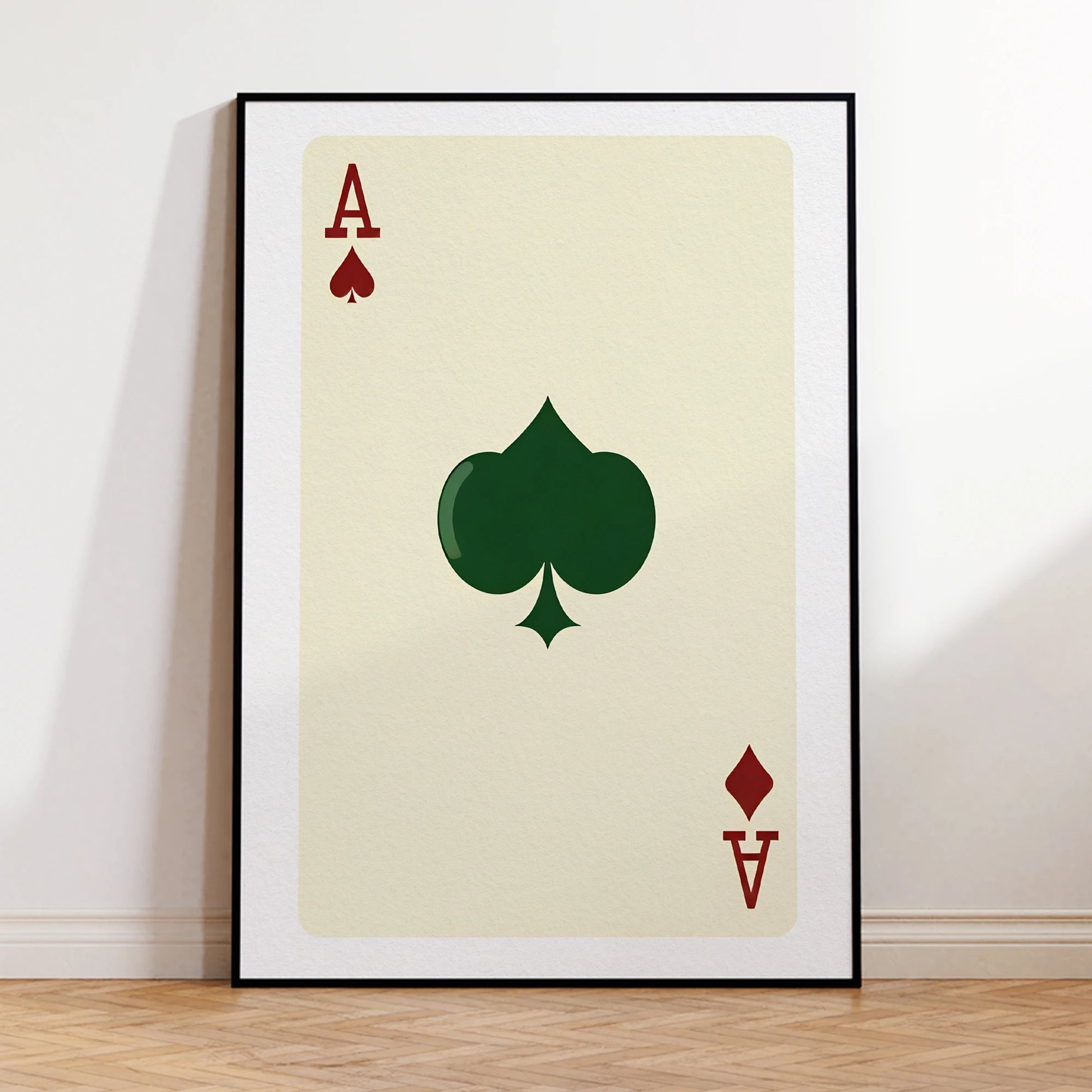 Retro casino-inspired Ace of Spades wall decor in green

