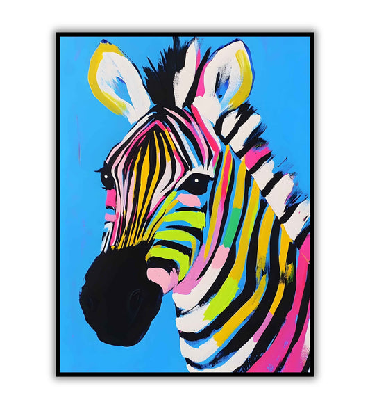 Bold pop zebra wall art printable for contemporary decor